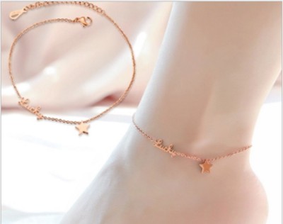 Surgical Top Stainless Steel Heart Cross Love Crystal Charrms Bracelet For Women Metal Adjustable Link Chain Anklets Design Jewelry S111