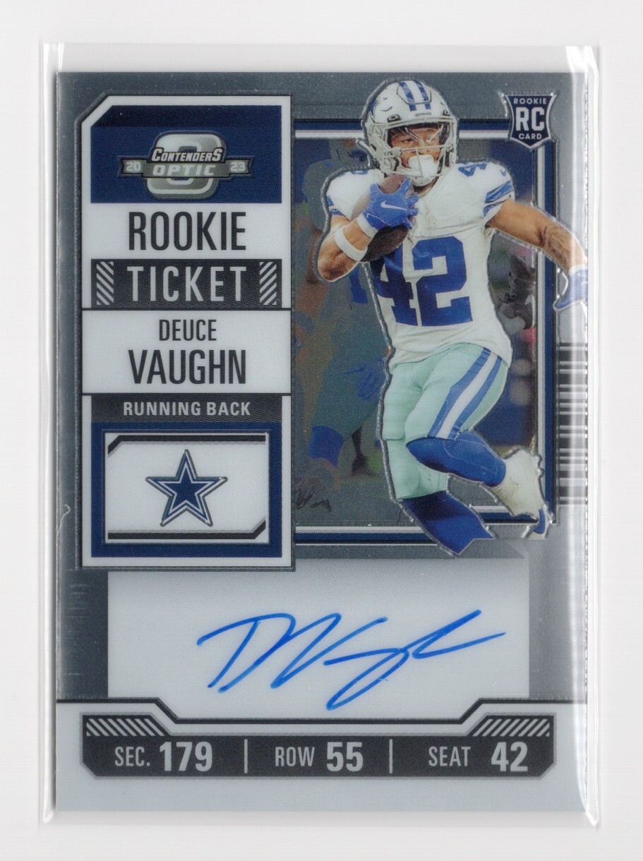 2023 Panini Contenders Optic Rookie Ticket Deuce Vaughn #108 Rookie Card Auto