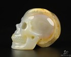2.0" Agate Geode Carved Crystal Skull,Realistic, Crystal Healing