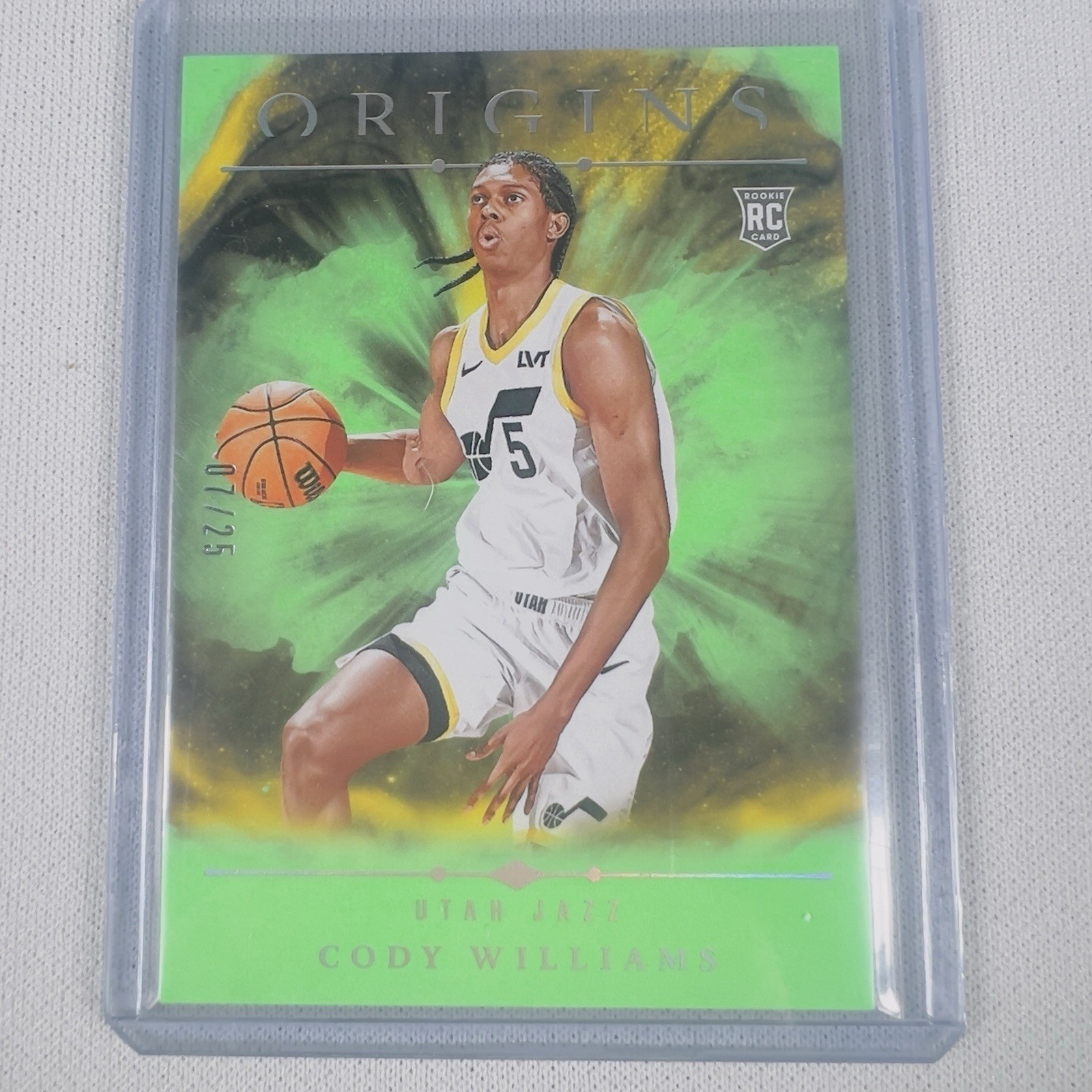 Cody Williams 2024-25 Panini Origins Rookie Neon Green /25 Utah Jazz #79