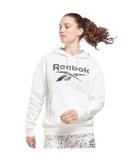 Reebok Womens Identity Fleece Hoodie Sweatshirt, White, X-Small