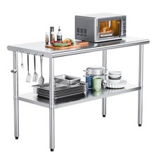 Commercial Catering Table Stainless Steel Work Bench Kitchen Food Shelf Storage