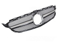 Kühlergrill Passend für Mercedes C W205 S205 C205 18-23 Grill Schwarz Silber Kühlergrill Passend für Mercedes C W205 S205 C205 18-23 Grill Schwarz Silber