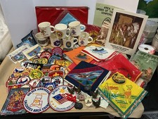 Vintage Lot of Boy Scouts of America Neckerchiefs,Mugs,Patches,Slides 1960's,70s