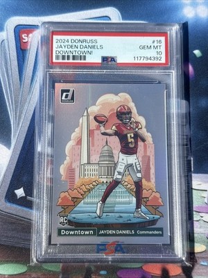 Jayden Daniels 2024 Panini Donruss Downtown PSA 10 Rookie Card RC