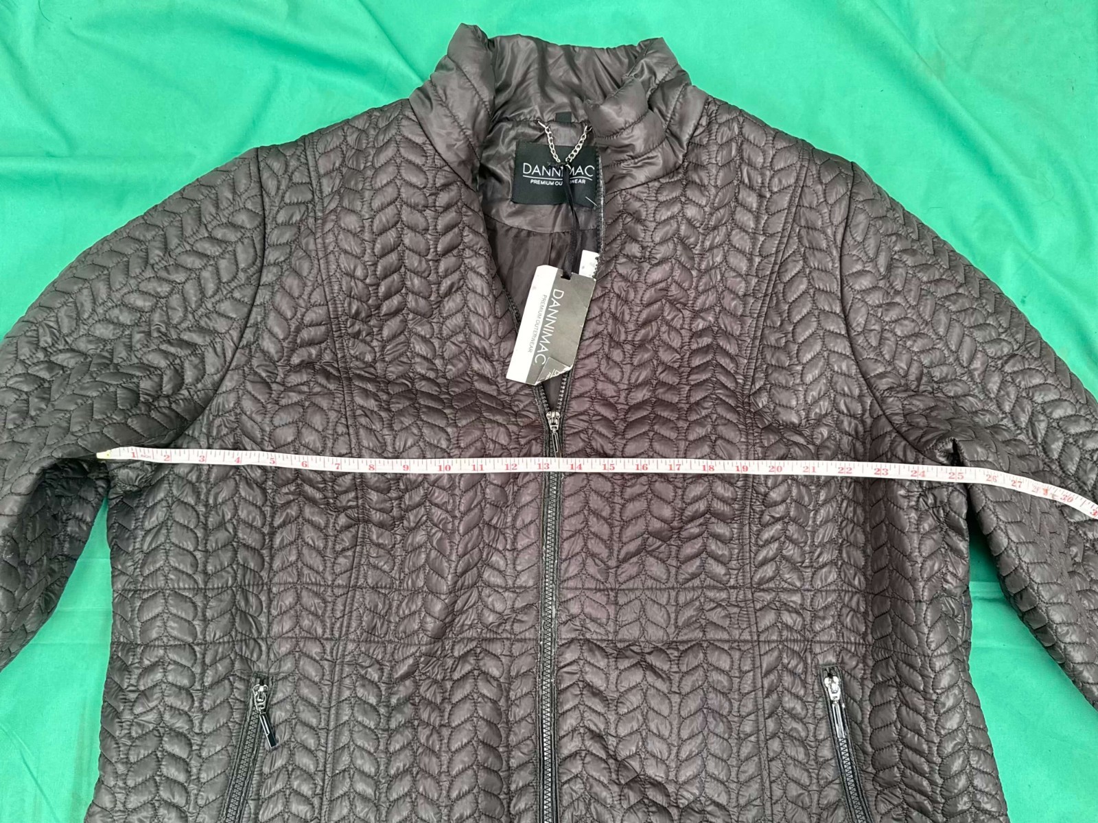 DANNIMAC Women’s Quilted Jacket Black Size 28 Plus Lightweight Zip Coat image 6