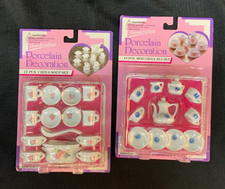  2 Vintage Miniature Porcelain Tea Sets, NEW  SEALED 