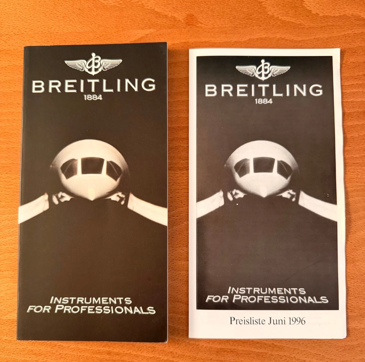 RARO: Catálogo Breitling de 1996 con lista de precios DM, alemán EXCELENTE