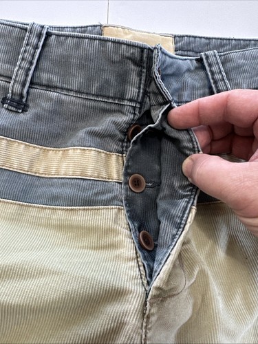 Hollister Herren Cord Shorts Gr. 36 Button Fly Streifen blau hellbraun Neu mit Etikett - Bild 6 von 17