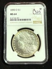 1890 O MORGAN DOLLAR NGC MS64