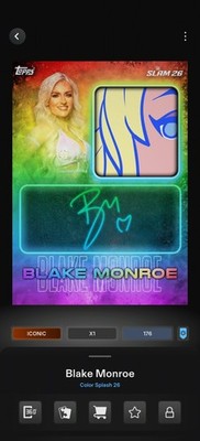 Topps WWE SLAM *DIGITAL* - Color Splash Rainbow Sig Relic - Blake Monroe