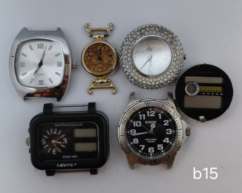 Qty 6 Watch Heads Mixed Lot -Project Watches - Watch Repair  Watch Parts