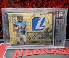 2015 Spectra Rookie Patch Auto AMEER ABDULLAH Gold Vinyl 1/1 LIONS NEBRASKA 