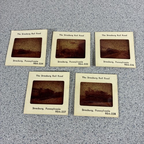 Lot Of 5 Original Photo Slides Strasburg PRR Railroad Steam Trains 70s 9da-234