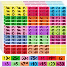 4125 Pcs Removable Garage Sale Stickers, Pre-Priced 1/2" X 3/4", Multicolor