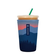 JavaSok Iced Coffee Cold Soda Insulated Neoprene Cup Sleeve Blue Ridge Mediu