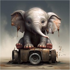 Sanjee Diamond Painting Kits Cute Elephant 12 inches by 12 inches, Elephant2