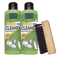 2PCS Shoe Cleaner Kit, 14Oz White Shoes Cleaner and 2Pcs Brush, Sneaker Cleaning
