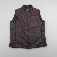 Chaleco Patagonia Para Hombres XL Negro Nano Puff Puffer Aislado Acolchado Cremallera Embalable