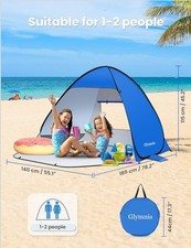 Glymnis Pop Up Beach Tent  for 1-2 Person, UV Protection Beach Sun Shelter