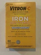 Vitron-C High Potency Iron Supplement with Vitamin C 60 Count