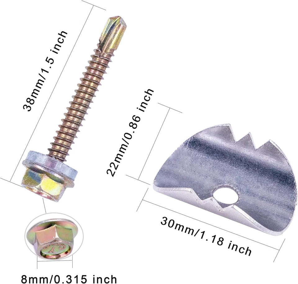 Staffe in Acciaio per Il Fissaggio Rete Metallica E Recinzioni Tessute (90 Pezzi - Immagine 2 di 4