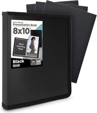 Dunwell Photo Album 8x10 Black with Mounting 8x10" w/ BLK Paper, Black
