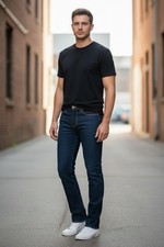 Wrangler Jeans Mens 32 X 36 Blue Slim Fit Cowboy Cut Denim Western 0936DNI