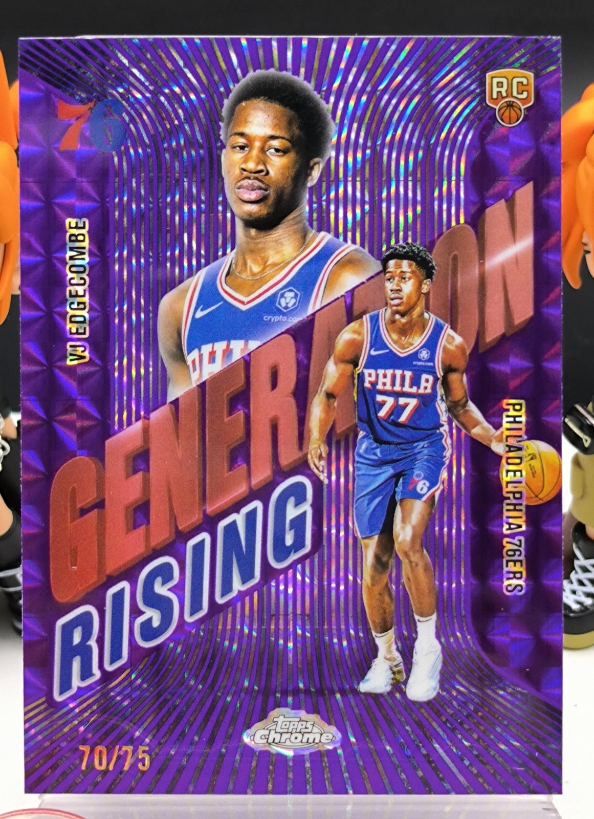 2025-26 Topps Chrome VJ Edgecombe RC Rookie Youthquake Purple Geometric /75