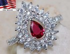 2CT Heat Treated Rubellite Tourmaline 925 Solid Sterling Silver Ring Sz 6 U2-6 — photo 1