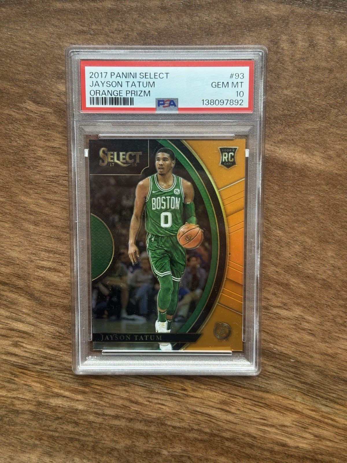 2017 Panini Select Jayson Tatum Orange Prizm 64/75 Rookie RC Celtics #93 PSA 10