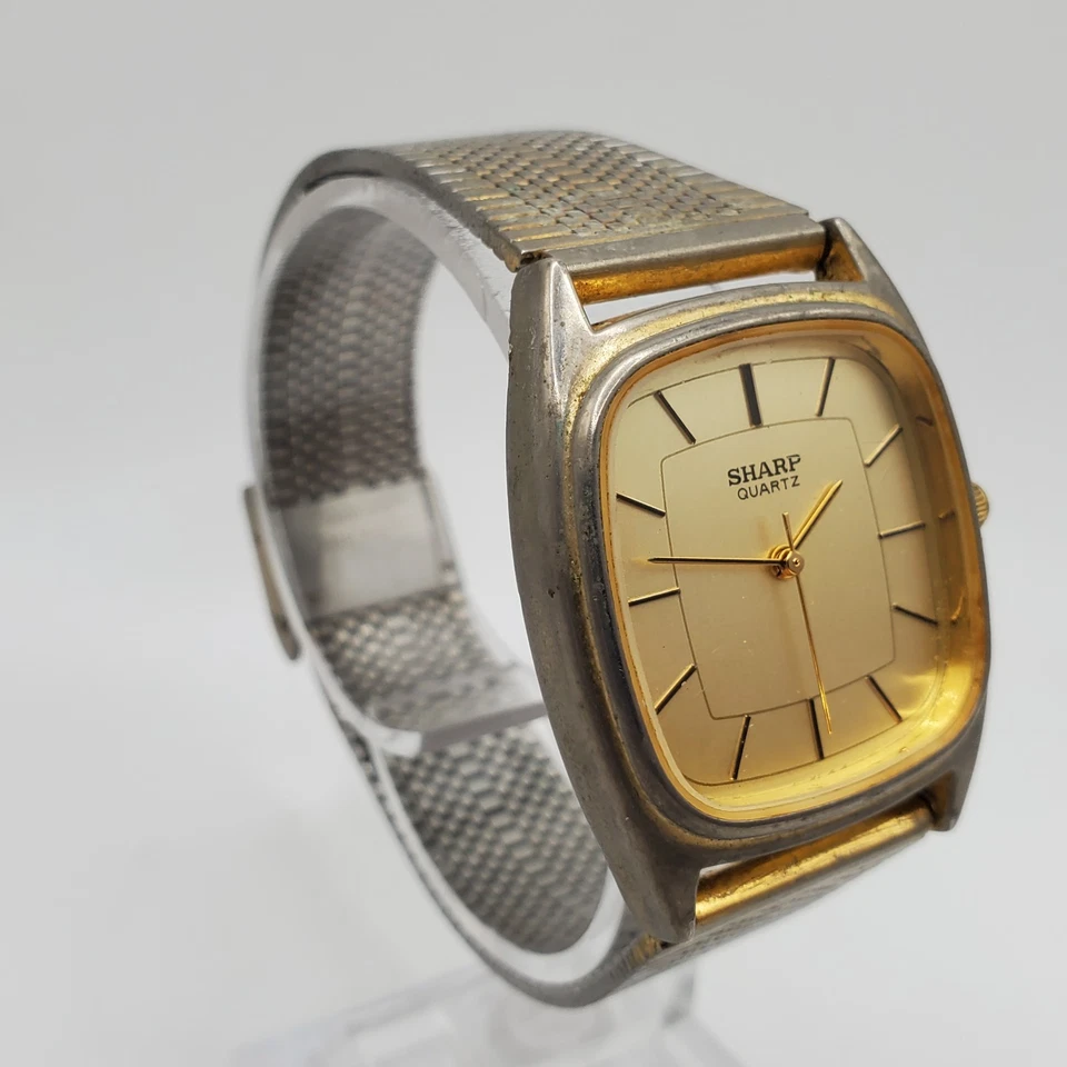 Reloj Cuarzo Afilado Vintage 29mm Cuadrado Ajustable Banda Tono Batería Nueva Foto 2 de 4