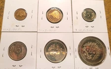 1967 TONGA LOT OF SIX COINS 1-2-5-10-20-50 SENITI (PROOF)