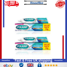 Image of 2x Poligrip Flavour Free Fixative Cream 70g Strong Hold Denture Adhesive