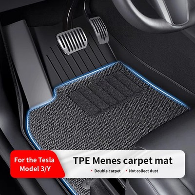 6pcs Set Double-layer 3D TPE Car Floor Mats for Tesla 2024-25 Model 3 Highland 3