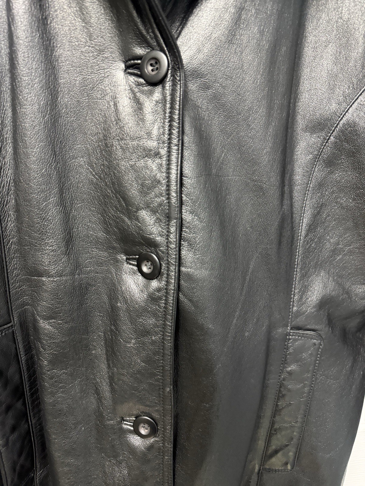 Wilsons maxima Leather Black Button Overcoat wome… - image 4