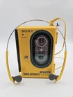 VINTAGE Sony Sports Walkman WM-F45 Yellow - WORKING - With Headphones Tested