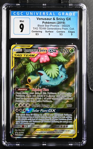 Venusaur & Snivy-GX graded CGC 9 for sale on eBay