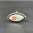 Vtg Sterling Silver Native American Zuni Mother Of Pearl Inlay Flower Daisy Ring