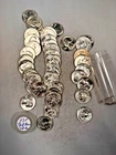 1963P WASHINGTON QUARTER 90% SILVER CH. BU BRILL UNC 40 COIN ROLL TYPE B REVERSE