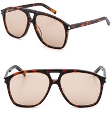 SAINT LAURENT DUNE SL 596 SL596 Havana Brown Aviator Sunglasses 003 Authentic