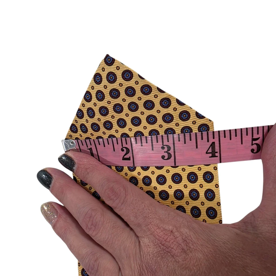 Lauren Ralph Lauren Corbata de Seda Amarillo Azul Floral Hombre Formal Traje de Negocios Foto 3 de 4