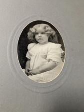 1890 Cabinet Card- 5x7 Pretty Little Girl with Lots of Hair