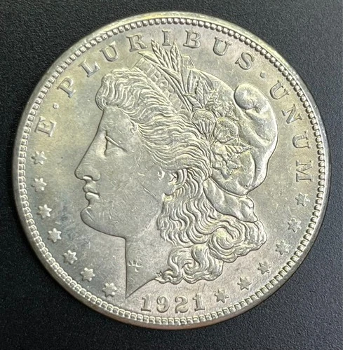 1921-S Morgan Silver Dollar, AU+