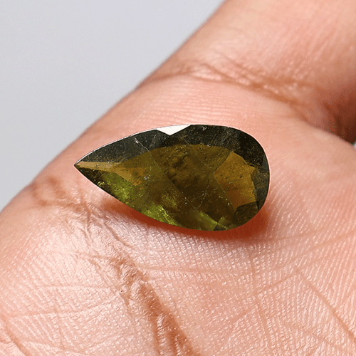 4.05 Cts Natural Peridot Olive Green 16x9mm Pear Faceted Cut Untreated Gemstone - Picture 6 of 16