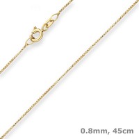 0,8Mm Veneziakette Rund Collier Halskette Aus 333 Gold Gelbgold 45Cm