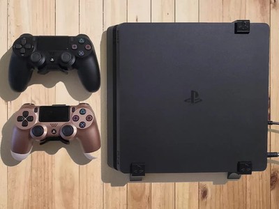 Wall Mount For SONY PS4 Slim and 2 remotes