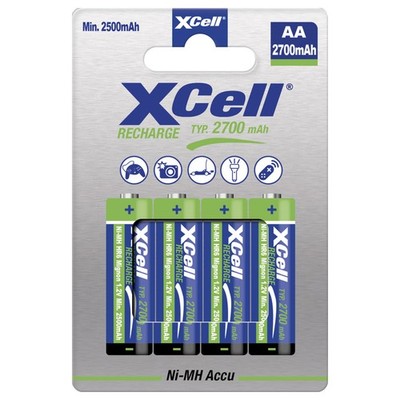 XCell - X2700AA - Mignon AA Akku - 1,2 Volt 2700mAh Ni-MH - 4er Blister