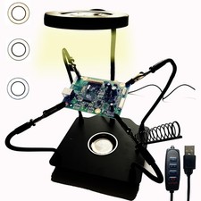 Soldering Station Helping Hands with Magnifying Glass with Light Solder Tool ...