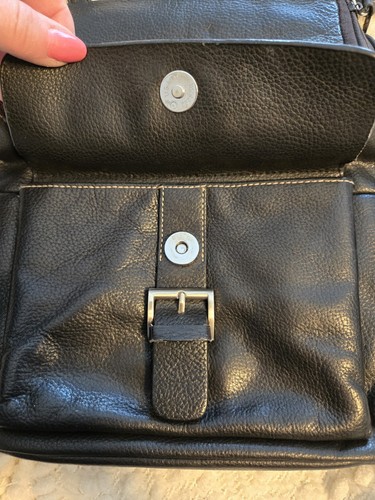Sporty Black Leather Backpack - Bild 2 von 5